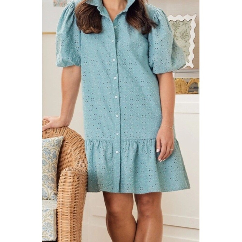 Society Social Crown & Ivy XL dress eyelet belt cottagecore lined embroidered